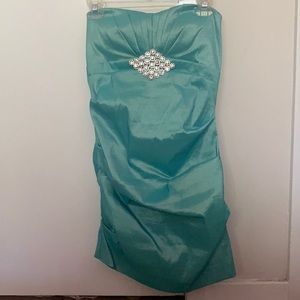 Short light blue homecoming dress